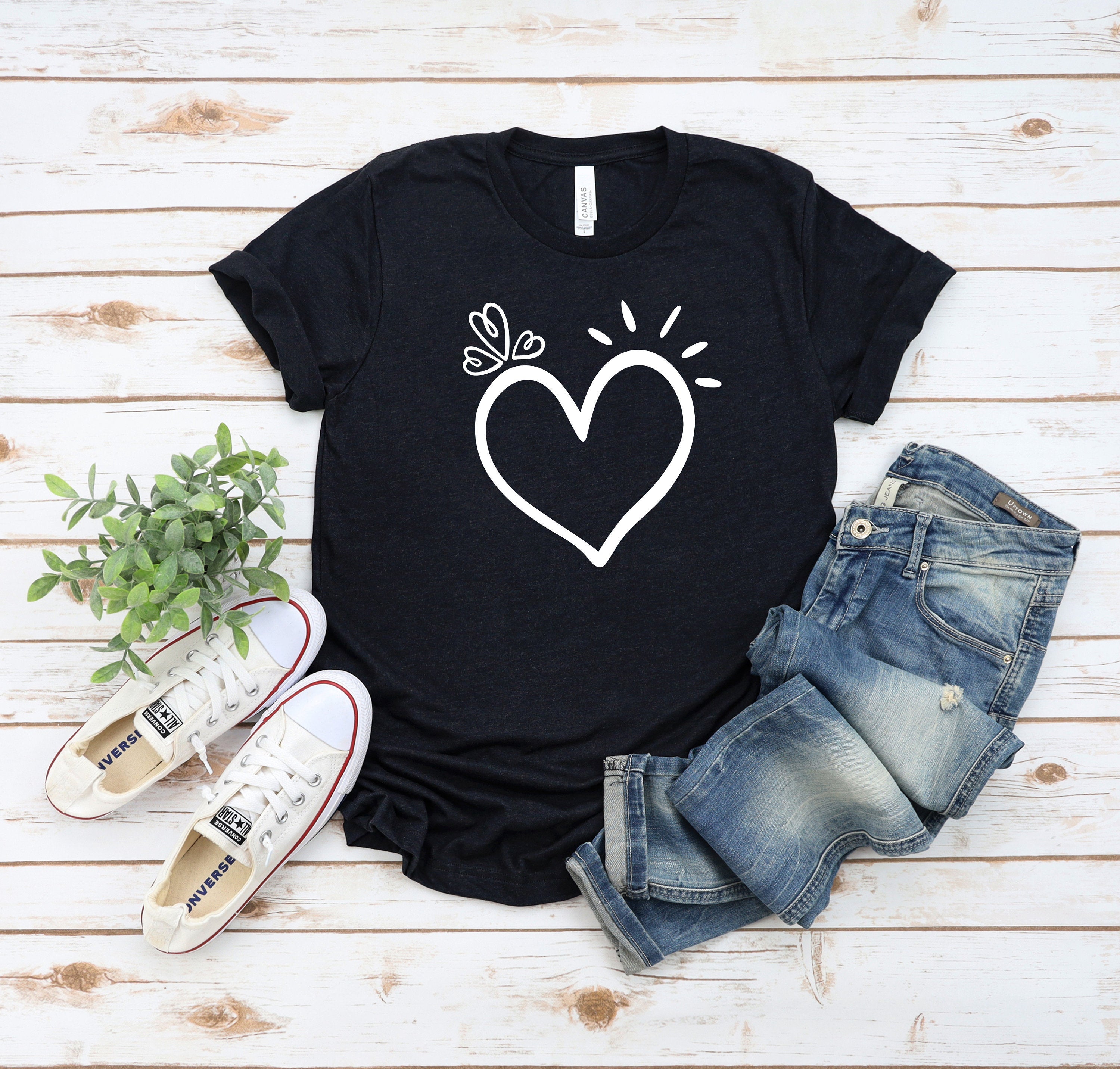Heart Shirt, Valentines Day Shirt, Valentines Day Shirts For Women, Te – Jelly Bee Design